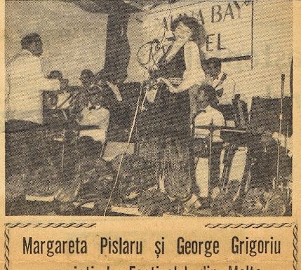 5 august 1971: Margareta Paslaru si George Grigoriu la Festivalul din Malta