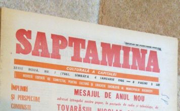 Ziarul Săptămîna din 4 ianuarie 1986. Mesajul de Anul Nou al tovarășului Nicolae Ceaușescu