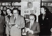 Eugen Barbu la lansarea volumului „Omagiu lui Nicolae Ceaușescu”, la împlinirea a 60 de ani, 1978. Împreuna cu CV. Tudor