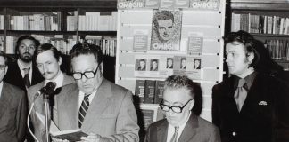 Eugen Barbu la lansarea volumului „Omagiu lui Nicolae Ceaușescu”, la împlinirea a 60 de ani, 1978. Împreuna cu CV. Tudor