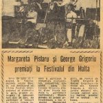 Margareta Paslaru si George Grigoriu premiati la Festivalul de la Malta 1971