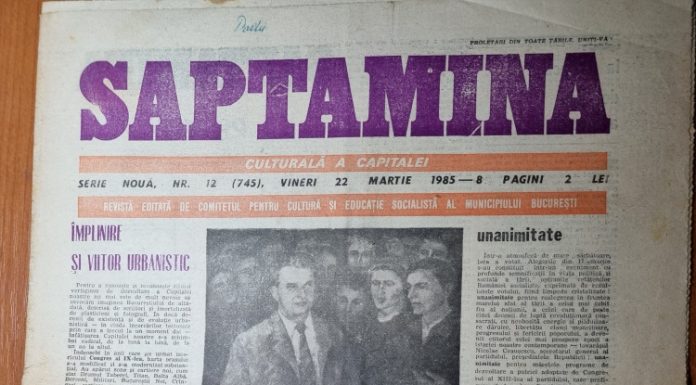 Ziarul Săptămîna din 22 martie 1985