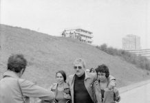 Domnica Pellea, Amza Pellea și Oana Pellea în pauzele de la filmările peliculei Nea Marin Miliardar, septembrie 1978