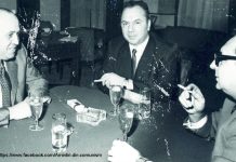 Eugen Luchian (stânga) șefii DIE Nicolae Doicaru (centru) și Ion Mihai Pacepa (1976)