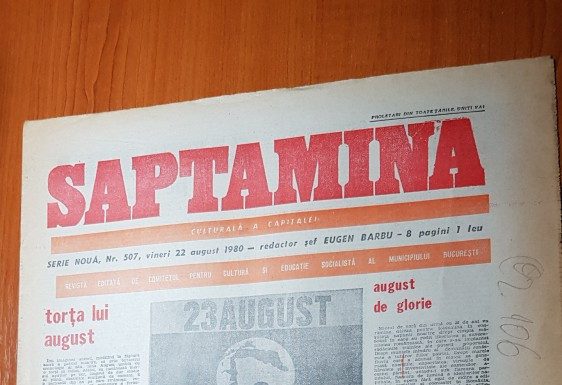 Ziarul „Săptămîna” din 23 august 1980
