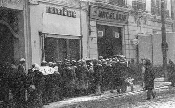 Coadă la carne, zona Unirii, iarna 1983