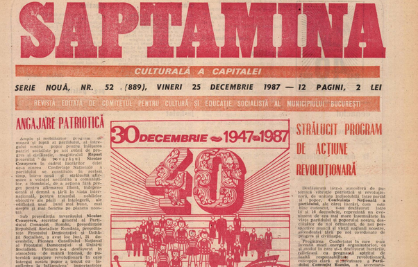 Ziarul „Săptămîna” din 25 Decembrie 1987