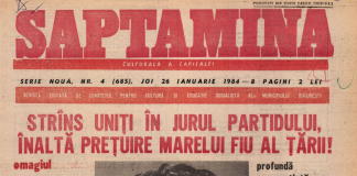 Ziarul „Săptămîna” din 26 Ianuarie 1984