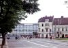 Cluj, Piața Mihai Viteazu, văzută de pe strada Barițiu zona Casa de modă și Palatul Poștei în anul 1972.