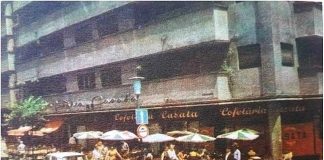 Cofetaria Casata in 1974. Cofetaria si blocul Casata s-au prabusit la cutremurul din 4 martie 1977