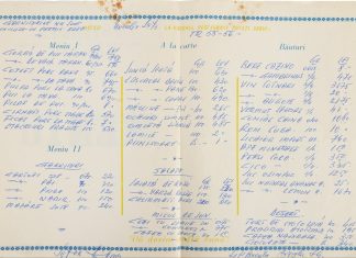 Meniul de la vagonul restaurant al CFR în anul 1973