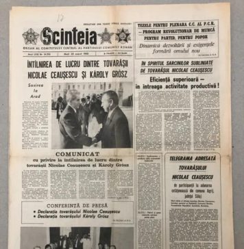 La 28 august 1988, Aradul a fost scena întâlnirii dintre Nicolae Ceaușescu, președintele României, și Károly Grósz, prim-ministrul Ungariei și secretar general al Partidului Muncitoresc Ungar