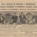 Ziarul „România Liberă” din 20 decembrie 1989 – Tovarăşul Nicolae Ceauşescu, a primit, marţi, la Palatul Saadabad din Teheran, pe Masoud Rughani Zanjani, vicepreşedinte al Republicii Iran si pe Ministrul iranian al afacerilor externe