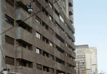 București – vedere de pe Str. C. A. Rosetti spre intersecția cu Bd. Gh. Magheru, Februarie 1976