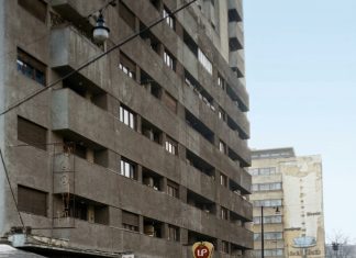 București – vedere de pe Str. C. A. Rosetti spre intersecția cu Bd. Gh. Magheru, Februarie 1976