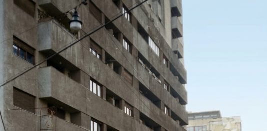 București – vedere de pe Str. C. A. Rosetti spre intersecția cu Bd. Gh. Magheru, Februarie 1976